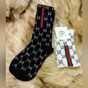 Unisex Black & White Fashion Socks (2 pair)